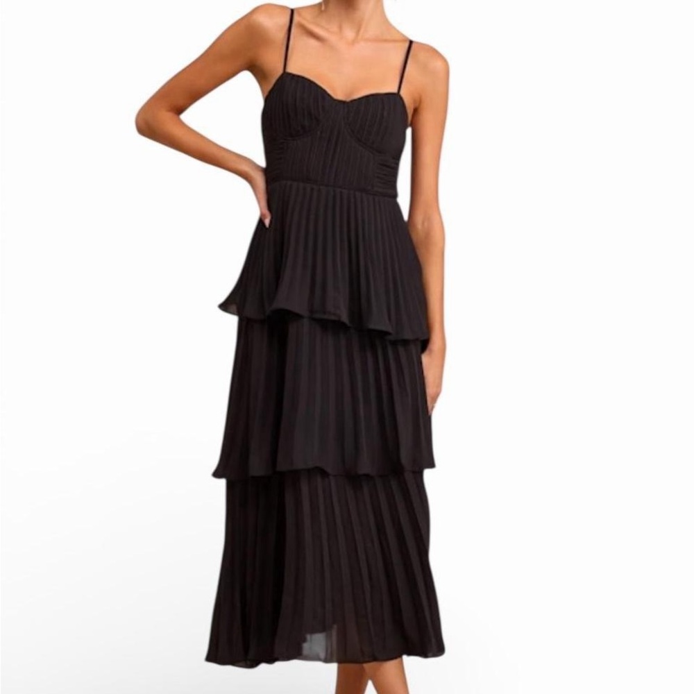 Elegant Black Tiered Dress